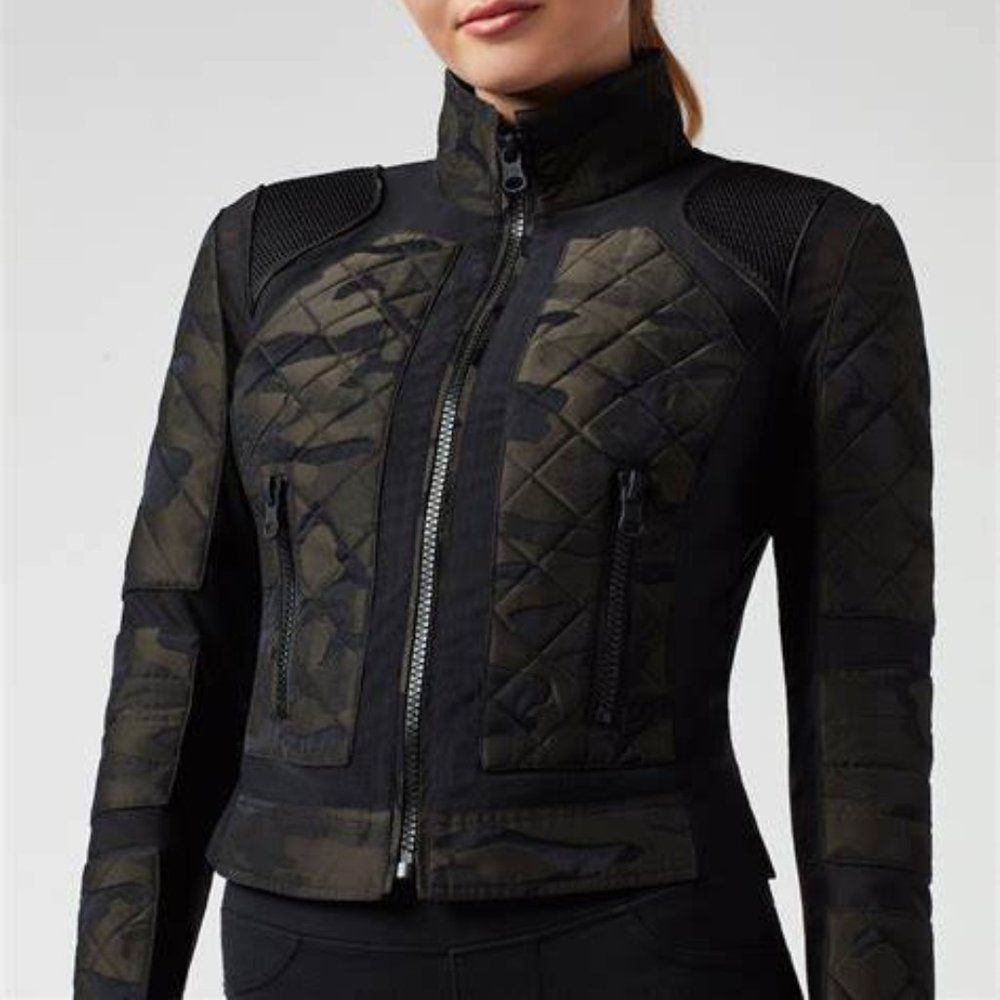 Black Noir Camo Mesh Moto Jacket